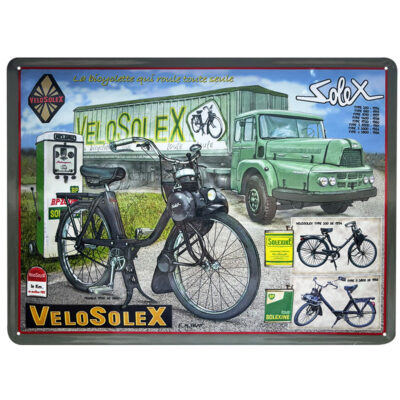 PLAQUE IMPRIMEE EMBOSSEE VELOSOLEX 400x300mm SOLEX CAMION AVEC RELIEF