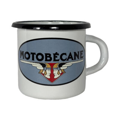 MUG EMAILLE 30cl MOTOBECANE - D.80 x H.75mm BLANC BLEU MOBY CYCLO