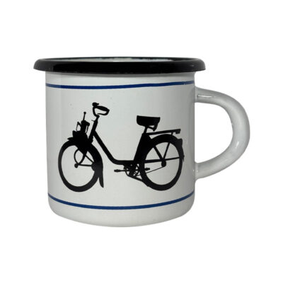 MUG EMAILLE 30cl VELOSOLEX - D.80 x H.75mm SOLEX BLANC NOIR