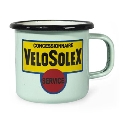 MINI MUG EMAILLE 20cl VELOSOLEX - D.70 x H.58mm SOLEX BLEU CLAIR - JAUNE