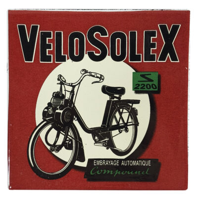 MAGNET EMAILLE VELOSOLEX 60x60mm SOLEX SERVICE VENTE