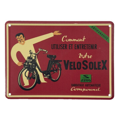 MINI CARTE METAL AVEC AIMANT VELOSOLEX 2200 80x110mm SOLEX ROUGE