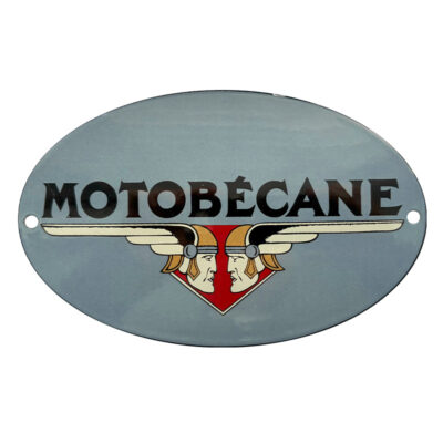 MINI-PLAQUE EMAILLEE MOTOBECANE OVALE - 160x100mm MOBY BLEU