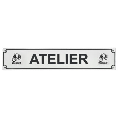 PLAQUE EMAILLEE BOMBEE ATELIER SOLEX 410x80mm VELOSOLEX