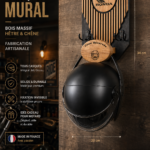 porte casque mural en bois massif personnalisé pour motard avec support casque moto