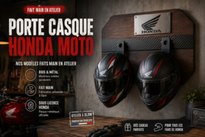 porte casque honda moto fait main