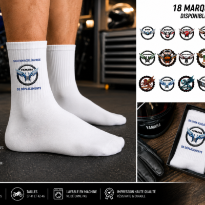 Chaussettes motard avec logos BMW Yamaha Harley Honda Ducati KTM Kawasaki Triumph