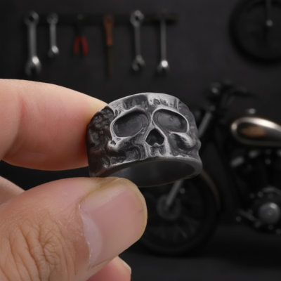 bague crâne motard — LeMondeDuMotard.fr