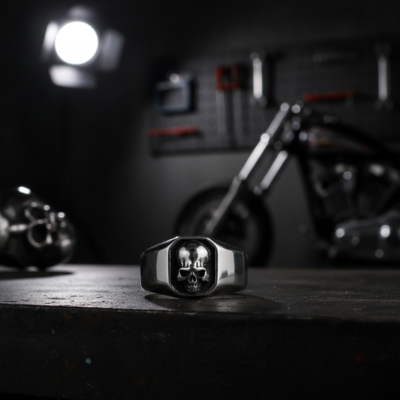 bague crâne motard — LeMondeDuMotard.fr