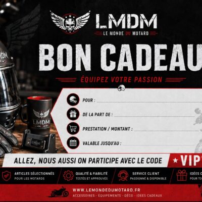 bon cadeau motard personnalisé — LeMondeDuMotard.fr