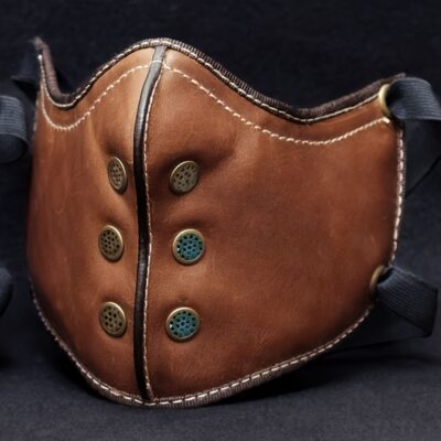 Masque Vintage Moto Style Punk - Marron Noir - Accessoire Festival Motard