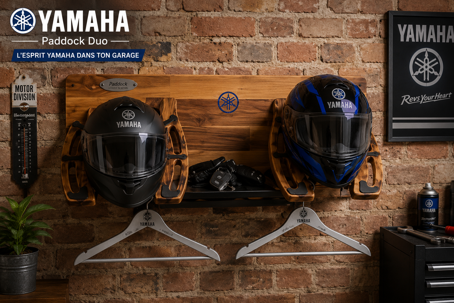 porte-casque moto porte-casque Yamaha atelier LMDM