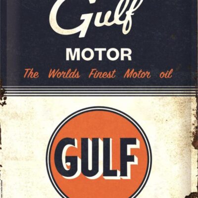 plaque métal Gulf vintage — LeMondeDuMotard.fr